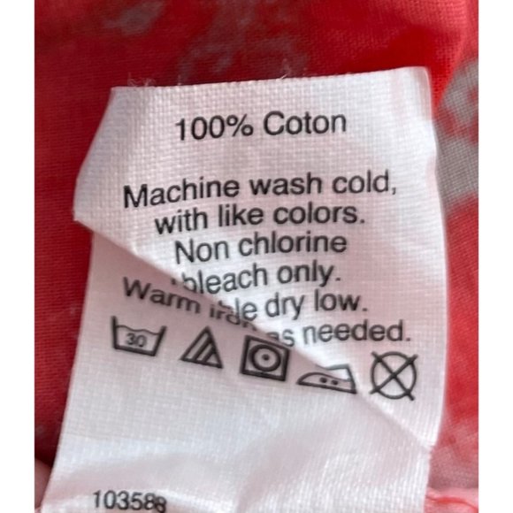 J. Crew Women's Size Large Peach/Coral Floral Long-Sleeved Button-Down Shirt - Picture 6 of 6